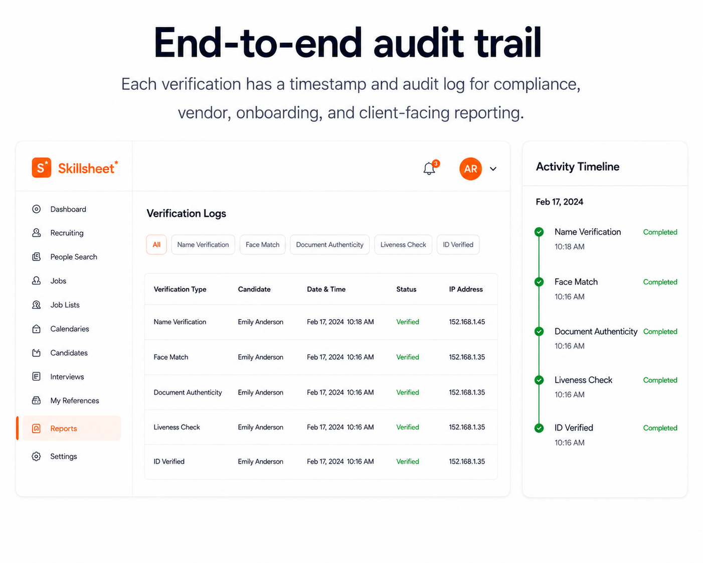 End-to-end audit trail