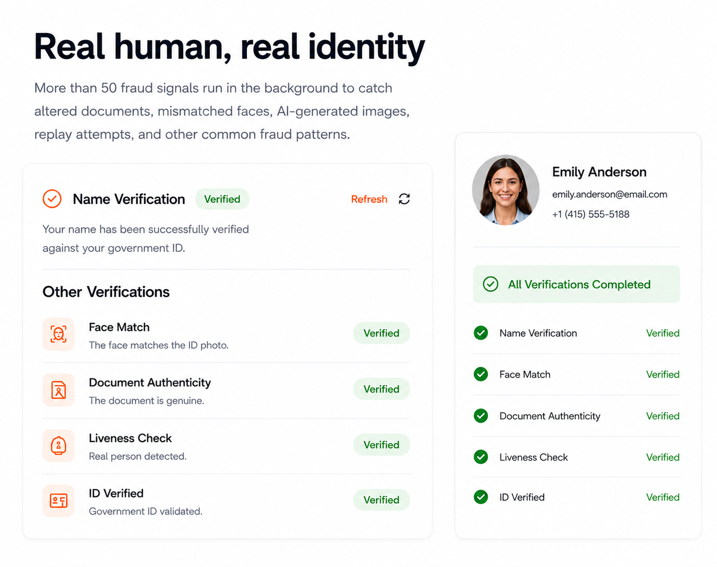 Real human, real identity