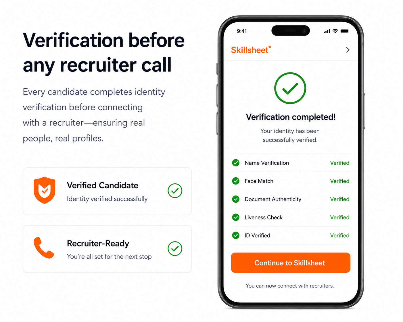 Verification before any recruiter call