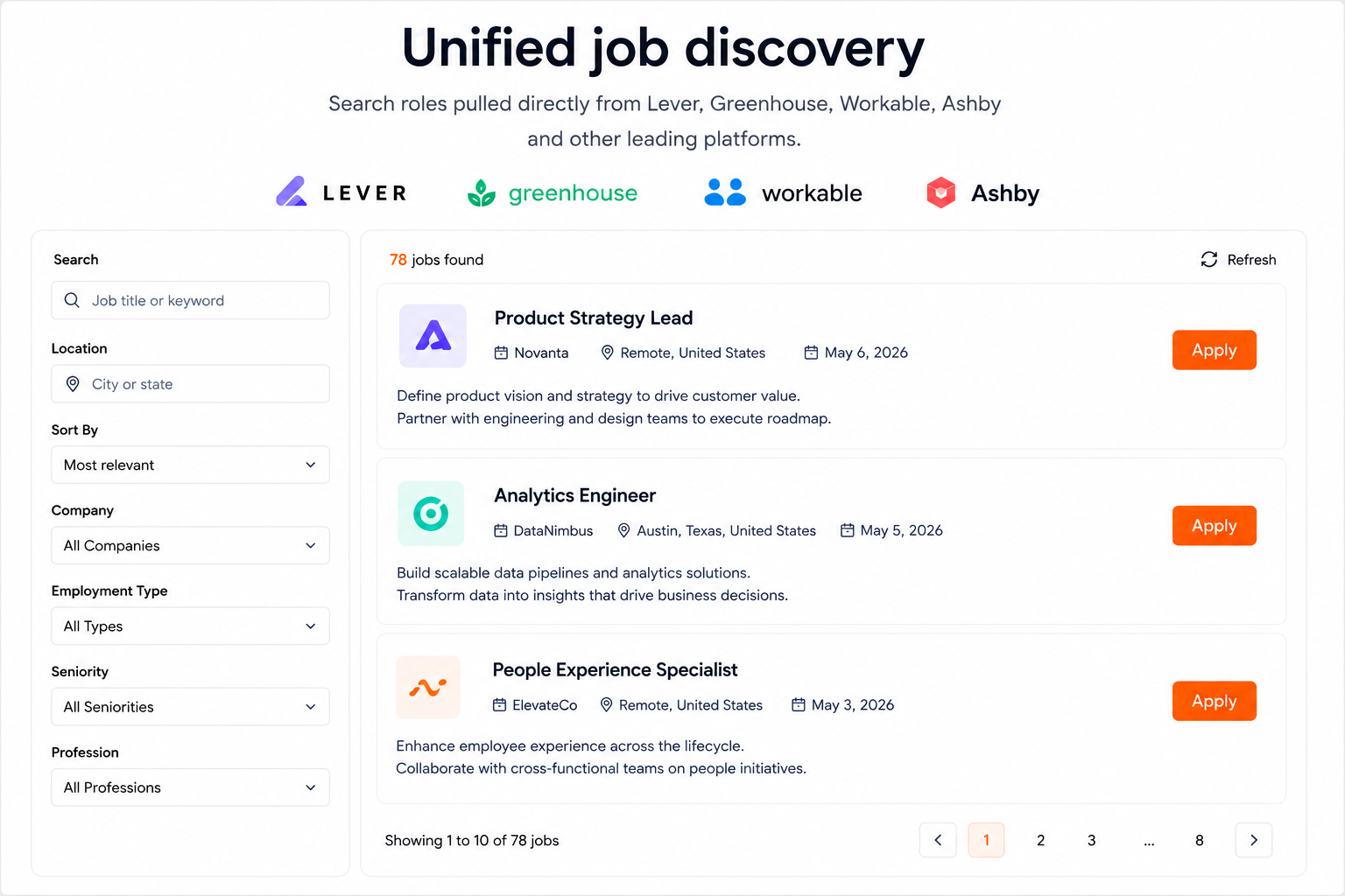 Unified job search