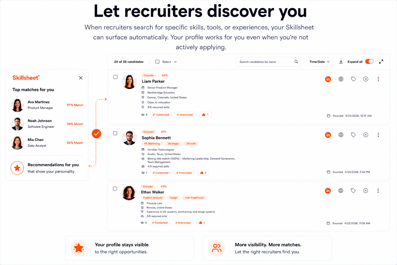 Let recruiters discover you