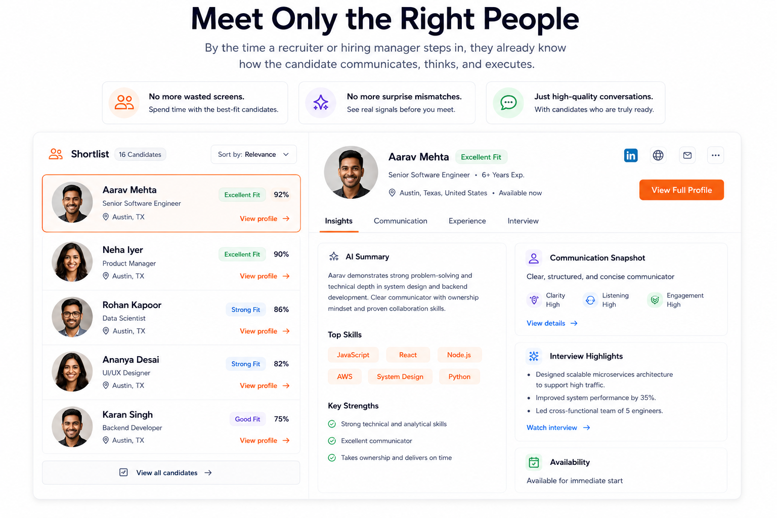 Meet Only the Right People