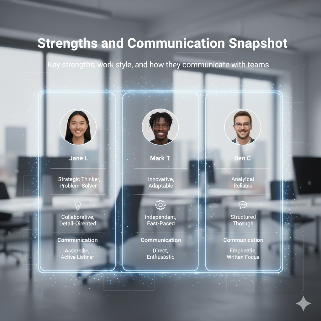 Strengths and communication snapshot